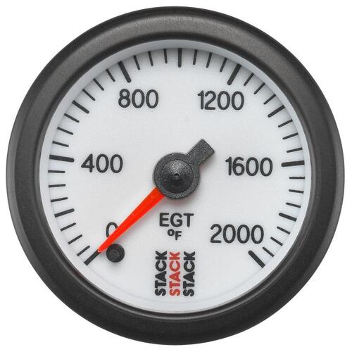 Autometer Gauge, Exhaust Gas Temp, Pro Stepper Motor, 52Mm, Wht, 0-2000ºf, Stack Instruments