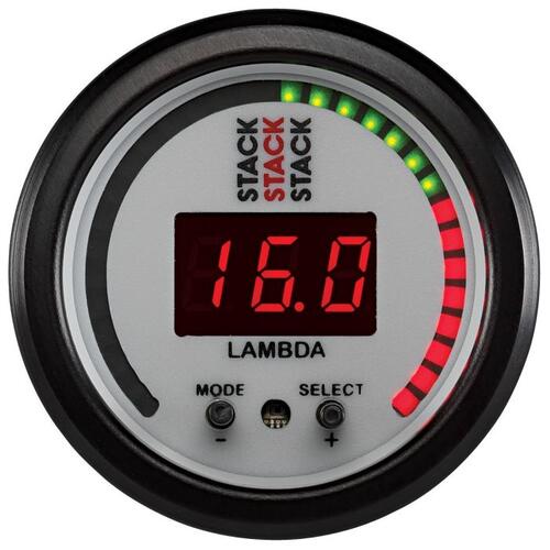 Autometer Gauge, Wideband Air-Fuel Ratio (Lambda), Pro-Control, 52Mm, Wht, Stack Instruments