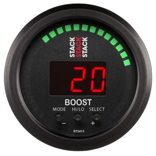 Autometer Boost Controller, 52Mm, Blk, -1 To +2 Bar (-30Inhg To +30 Psi), Stack Instruments