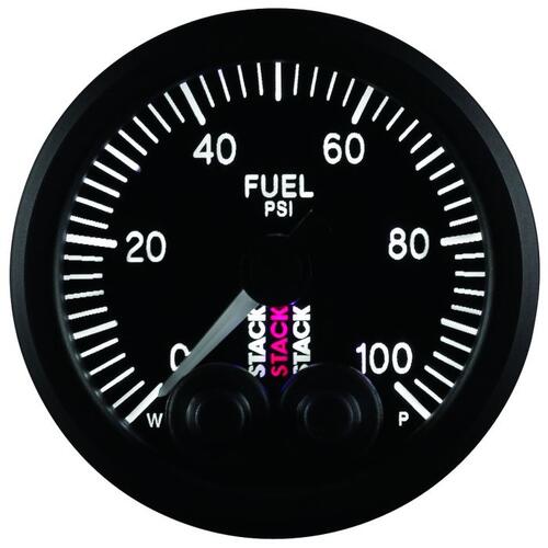 Autometer Gauge, Fuel Press, Pro-Control, 52Mm, Blk, 0-100Psi, 1/8" Nptf Male, Stack Instruments