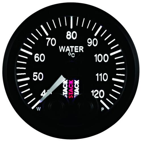 Autometer Gauge, Water Temp, Pro-Control, 52Mm, Blk, 40-120ºc, 1/8" Nptf Male, Stack Instruments