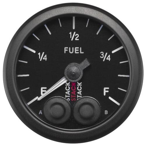 Autometer Gauge, Fuel Level, Pro-Control, 52Mm, Blk, 0-280Ohm Programmable, Stack Instruments