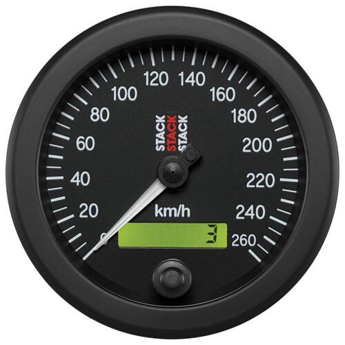 Autometer Speedometer, Electronic, 88Mm, Blk, 0-260 Km/H Programmable, Stack Instruments