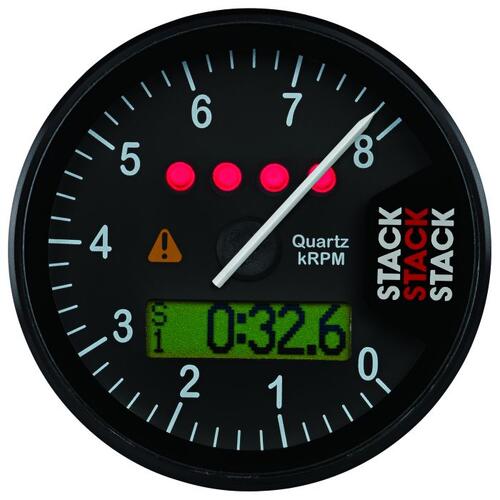 Autometer Display Tachometer, Black, 0-8K Rpm, Stack Instruments