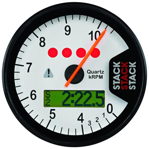 Autometer Display Tachometer, White, 0-4-10.5K Rpm, Stack Instruments