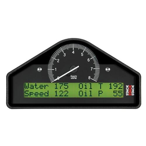 Autometer Action Replay Dash, Blk, 0-8K Rpm  (Psi, Deg. F, Mph), Stack Instruments