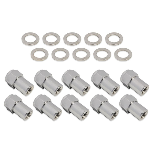 Wheel Lug Nut Kit,, Chrome, Street Pro 005, Length 1.50, M12 x 1.5, .800 Shank, Set of 10