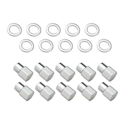 Wheel Lug Nut Kit,, Chrome Dome Medium Mag, Length 1.38, 7/16, 0.55 Shank, Set of 10