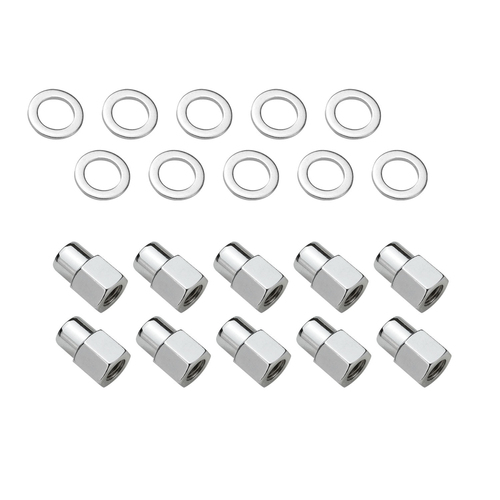 Wheel Lug Nut Kit,, Chrome Open End, Medium Mag, Length 1.38, 12 x 1.5, 0.55 Shank, Set of 10