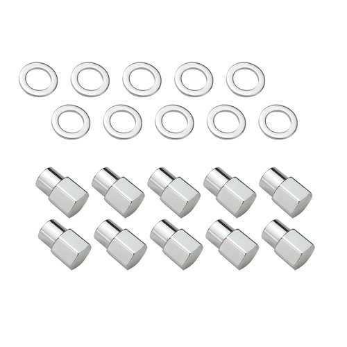 Wheel Lug Nut Kit,, Chrome Dome Medium Mag, Length 1.38, 12 x 1.5, 0.55 Shank, Set of 10