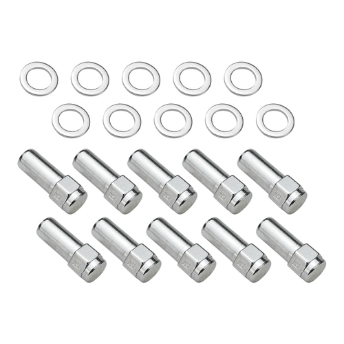 Wheel Lug Nut Kit, Chrome, Cragar, Weld, SST Mag, Length, 2.125, 12 x 1.5, 1.380 inch Shank, Set of 10