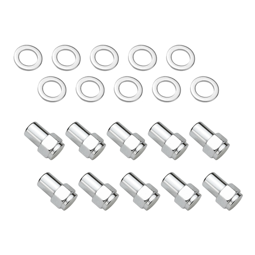 Street Pro Wheel Lug Nut Kit, Chrome 002 Streetpro Mag, Length 1.56, 1/2, .700 shank, Set of 10