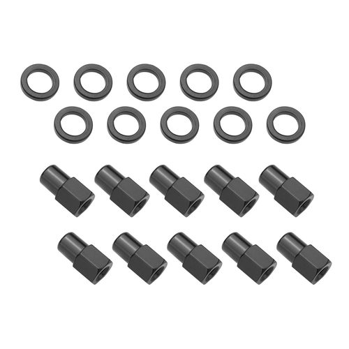 Wheel Lug Nut Kit, Black 002 Streetpro Open End Mag, Length 1.46, 7/16, .700 shank, Set of 10