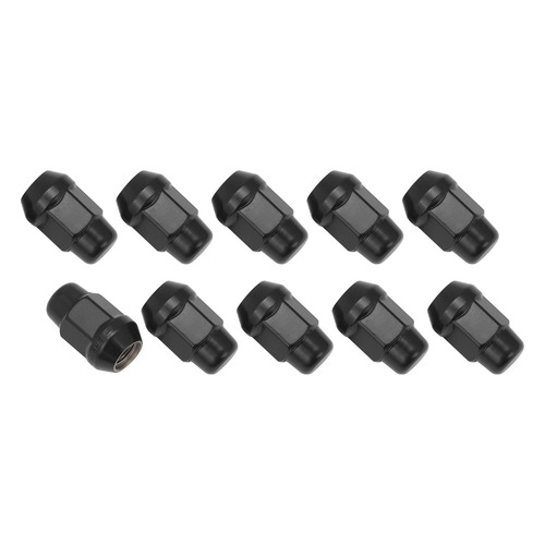 Wheel Lug Nut Kit, Black, Acorn Bulge, length 1.42, M12 x 1.50, Set of 10