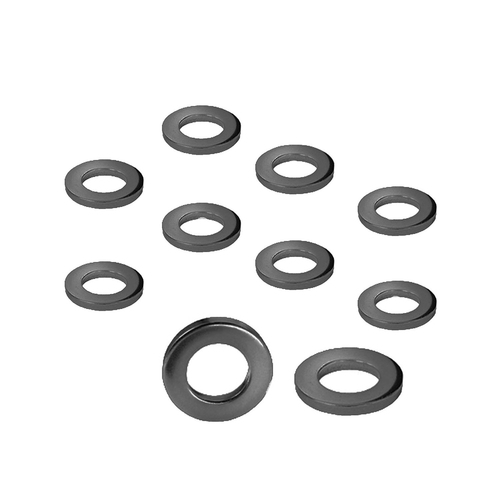Street Pro Wheel Lug Nut Washers, Black, Mag Wheel Lug Nut Washers, Set of 10, 2.8mm T / 27mm OD