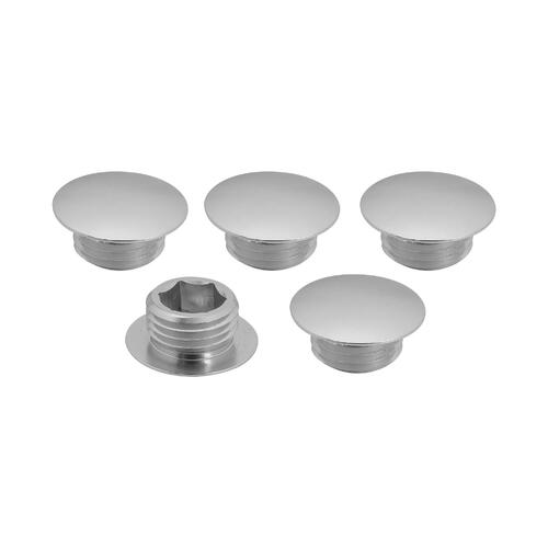 Street Pro Wheel Lug Nut Block Off Caps, M12 x 1.50, Billet Aluminium, Silver, Set of 5