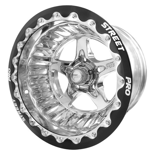 Street Pro 002 Convo Pro Wheel, Polished with Black Beadlock Style