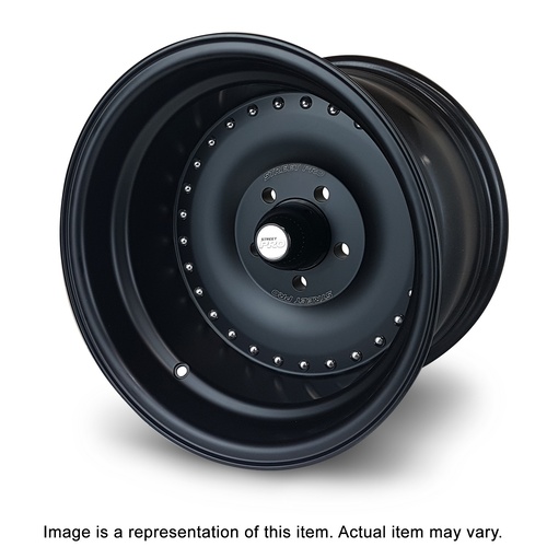 Street Pro 007 Series Wheel Blk 15x4' For Holden For Chevrolet 5 x 4.75' Bolt Circle (-13) 2.0' Back Space