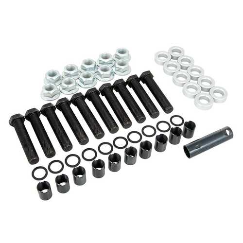 Strange ,Wheels Studs, Screw-In, 5/8-18 in, 3 in. Length, Lug Nuts, Spacers, 0.438 in. Aluminum Washers, Wrench, Set of 10