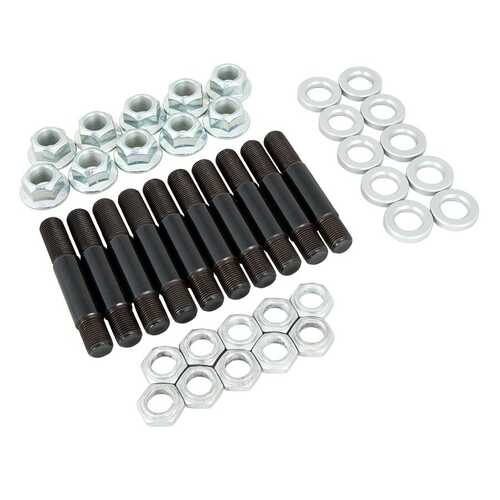 Strange ,Wheel Stud, Screw-In, 5/8-18 in. RH, 4.000 in. Length, 0.250 in. Washers, Nuts, Set of 10