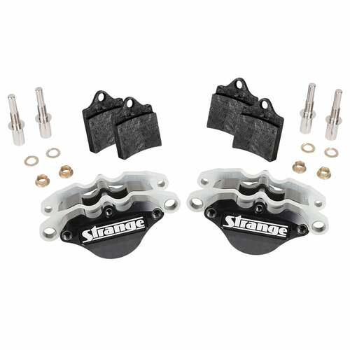 Strange ,Carbon single 2" piston caliper, slider assm, & pads for 11" rotors- pr
