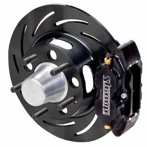 Strange ,Disc Brakes, Front, GM w/ Drum Spindles, 4.75 in. Black Caliper, 1 Piece Rotor, Kit 