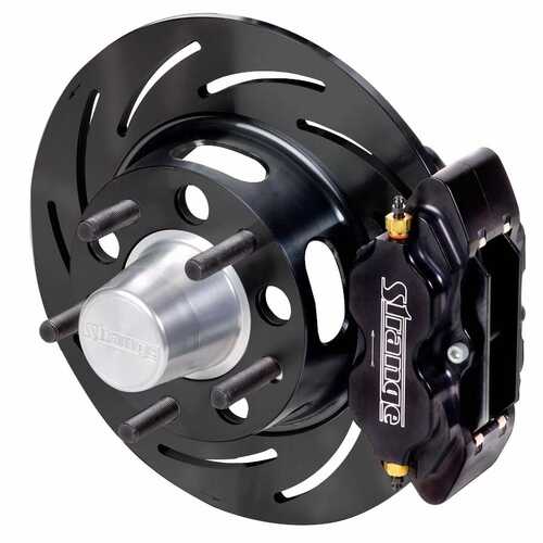Strange ,Disc Brakes, Front, Ford w/ Drum Spindles, 4.75 in. Black Caliper, 1 Piece Rotor, Kit 