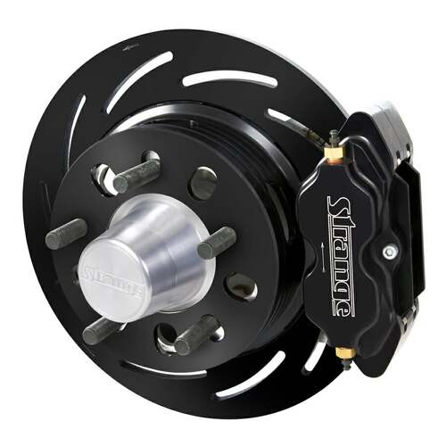 Strange ,Disc Brakes, Pro Race Steel, Front, Manual, Slotted Surface Rotors, 4-piston Black Calipers, Kit