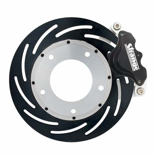 Strange ,Disc Brakes, Lightweight, Front, Manual, Slotted Surface Rotors, 1-piston Black Calipers, Kit