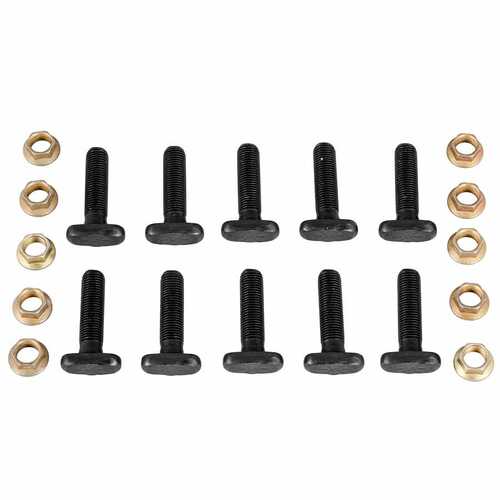 Strange ,Axle Housing End Fasteners, T-bolts, 3/8-24 in. Thread, Steel, Black Oxide, Nuts, Chrysler 8.75 in., Kit