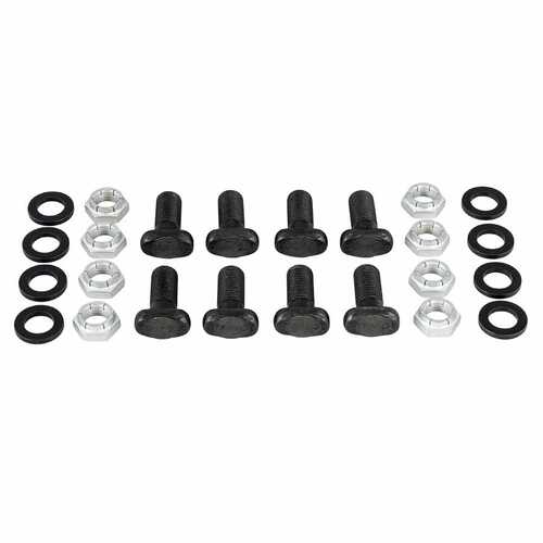 Strange Axle Housing End Fasteners, T-bolts, 1/2-20 in. RH Thread, Steel, Black Oxide, Nuts, Washers, For Ford 9 in., Kit
