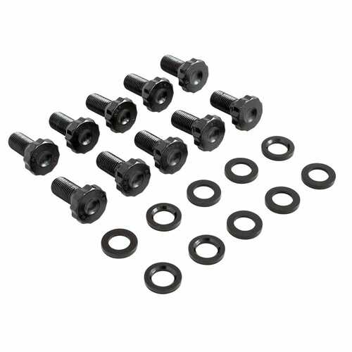 Strange Ring Gear Bolts, 12-Point, 7/16-20 in. Thread, 8740 Chromoly, Black Oxide, 1.060 in. Underhead Length, Set Of 10