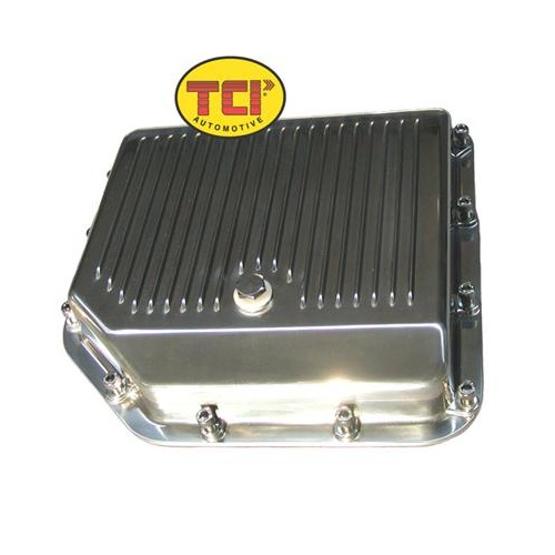 TCI Automatic Transmission Pan, Stock Capacity, Aluminum, Polished, GM, TH350, Each