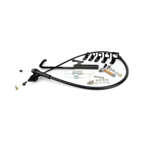 TCI Kickdown Cable, Throttle and TV Bracket, Edelbrock Carburetors, Steel, Black Powdercoated, GM, Kit