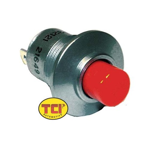 TCI Switch, Push Button, Momentary, Trans-Brake, Plastic, Red, 10 Amps, Each