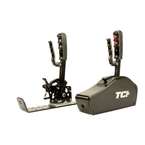 TCI Automatic Transmission Shifter, Diablo Series, Blackout, Cable Operated, Pistol Grip, With Cover, No Buttons, Each