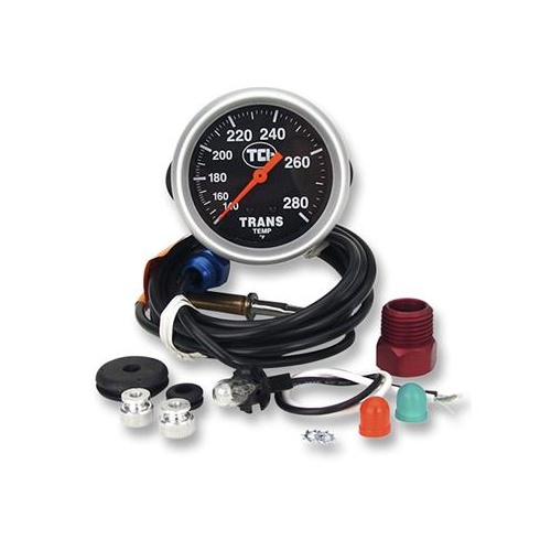 TCI Gauge, Transmission Temperature, 150-320 Degrees F, 2 5/8 in., Analog, Electrical, Black Face, Each