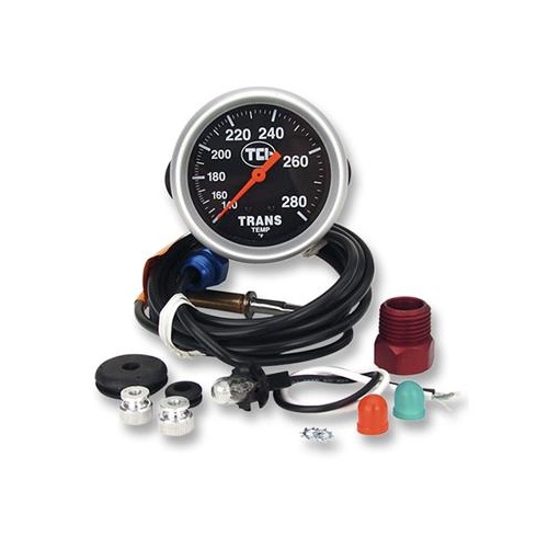TCI Gauge, Transmission Temperature, 150-320 Degrees F, 2 5/8 in, Analog, Electrical, Black Face, Each