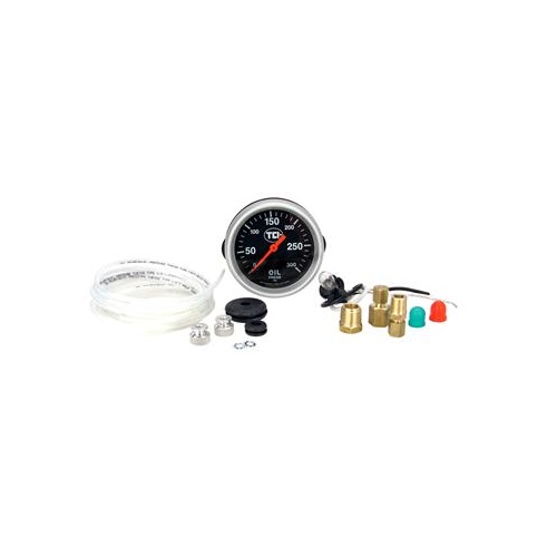 TCI Gauge, Transmission Pressure, 0-300 psi, 2 5/8 in. Diameter, Black Face, Mechanical, Analog, Each