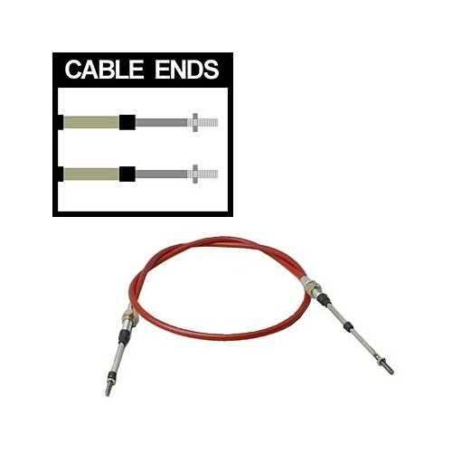 TCI Shifter Cable, 12 ft. Length, 2 in. Stroke, Morse Style, Threaded/Threaded Ends, Each