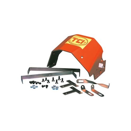 TCI Automatic Transmission Shield, Case, Aluminum, Red Powdercoated, For Chevrolet, Powerglide, Kit