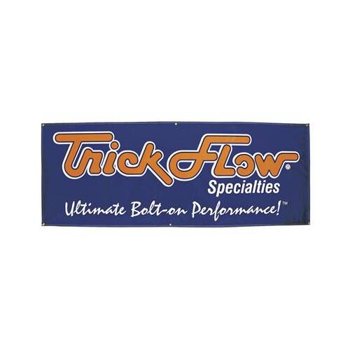Trick Flow Banner, Specialties Logo, White, Polypropylene, 96 in. Length x 36 in. Width, with Grommets, Each