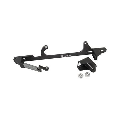 Trick Flow Throttle Cable Bracket, Carb Base Mounting, Aluminum, Black Anodized, Holley, 4500/4500 HP, Each