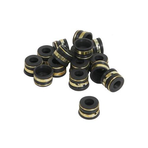 Trick Flow Valve Seals, Positive Stop, Viton Fluoroelastomer, 0.341 in. Guide, For OEM Heads, For Ford, Set of 16
