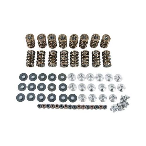 Trick Flow Valve Springs, Dual, 1.324 in. OD, 7 Degree Locks, Titanium Retainers, 433 lbs/in, Set of 16