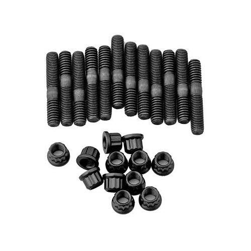Trick Flow Valve Cover Studs, Black Oxide, Zinc Plated, For Ford, Small Block, Set of 12