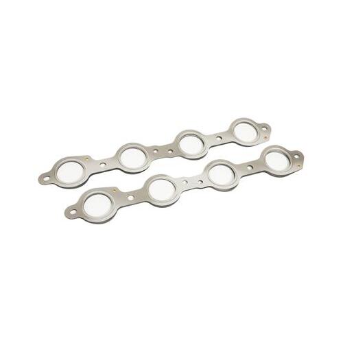 Trick Flow Exhaust Manifold Gaskets, Round Port, Multi-Layer Steel, 0.030 in. Thick, For Chevrolet, Small Block, Pair