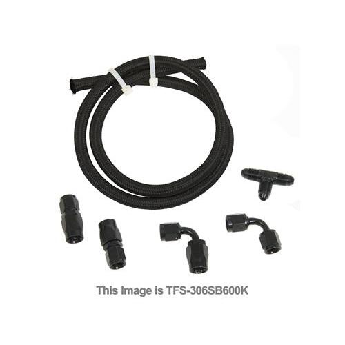 Trick Flow Engine Steam Line, Hose, Black Braided Nylon, For Chevrolet, Small Block LS, Kit