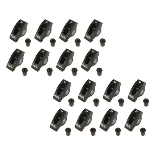 Trick Flow Rocker Arms, 1.5 Ratio, 3/8 in. Stud, Narrow Body, Full Roller, Aluminum, For Chevrolet 5.0L/5.7L, Set of 16
