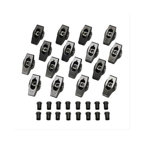 Trick Flow Rocker Arms, 1.5/1.6 Ratio Split, 3/8 in. Stud, Full Roller, Aluminum, Small For Chevrolet, Set of 16